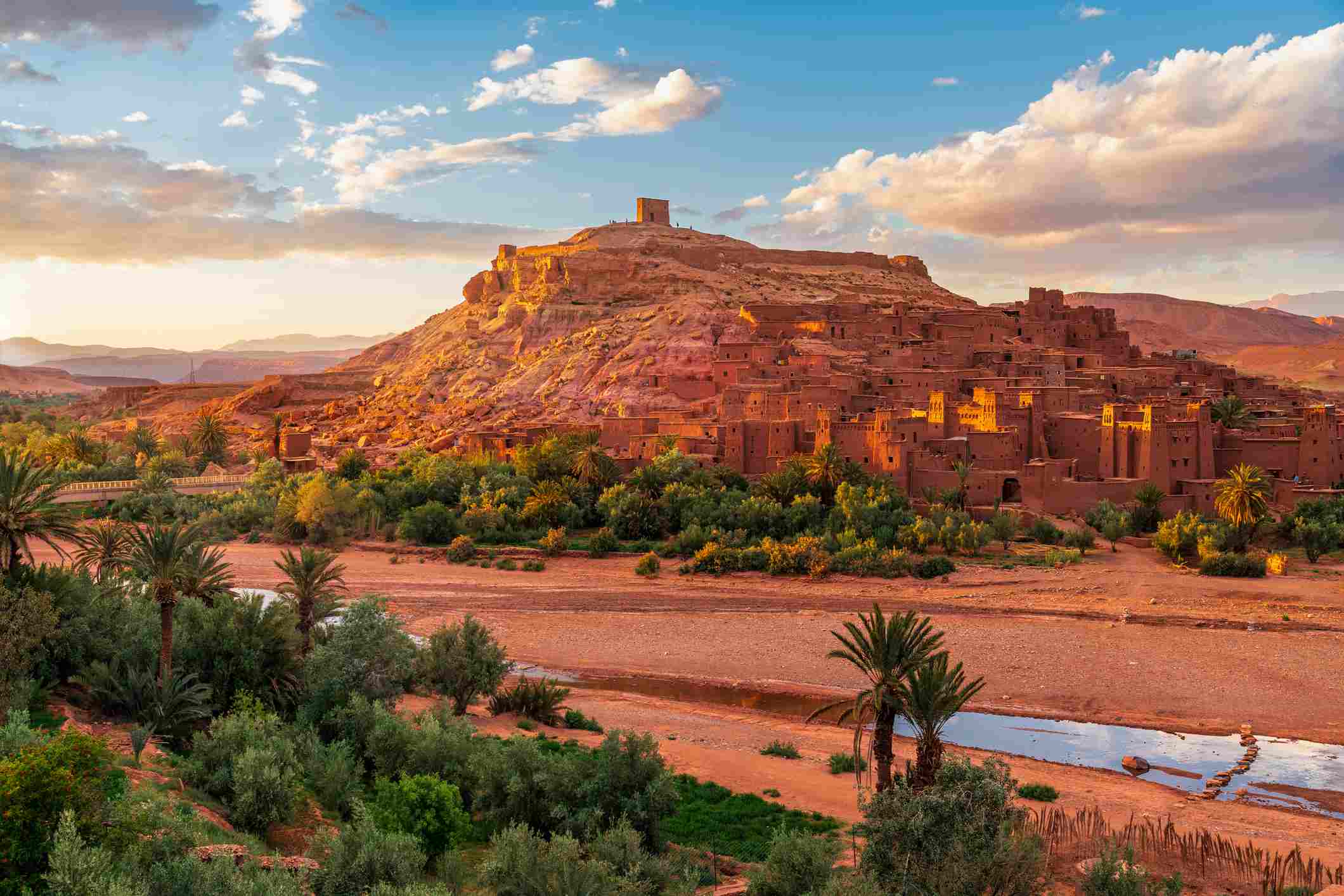 Ait Ben Haddou kasbah at sunset, Morocco